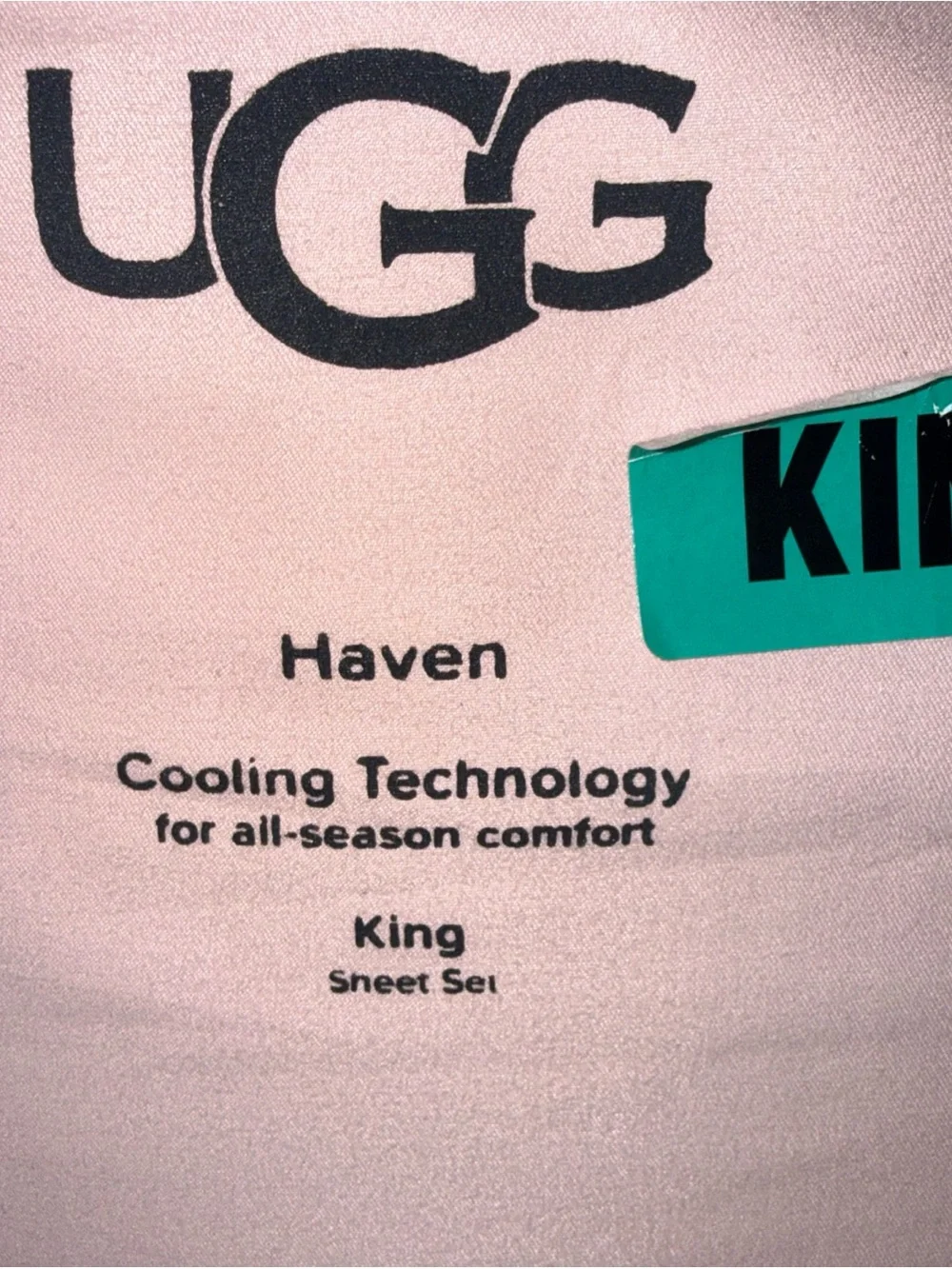 UGG King Sheets Haven Cooling Technology Rose One Fitted & Flat Sheet 2 Pillow